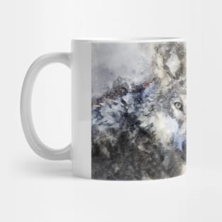 Dramabite Watercolor wolf wolves grey artsy artistic painting wildlife Mug